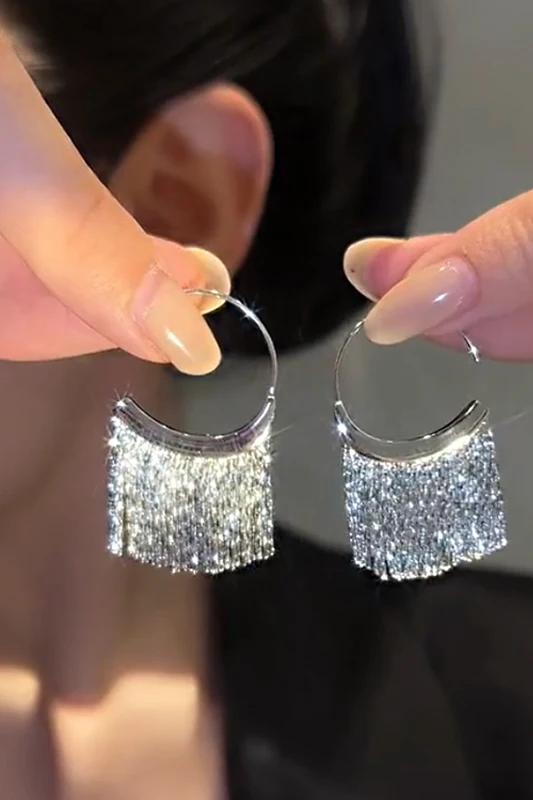 New Version 925 Silver Dense Snake Bone Tassel Earrings Women's Simple Golden Silver Color Earrings Party Jewelry Beautiful Gift